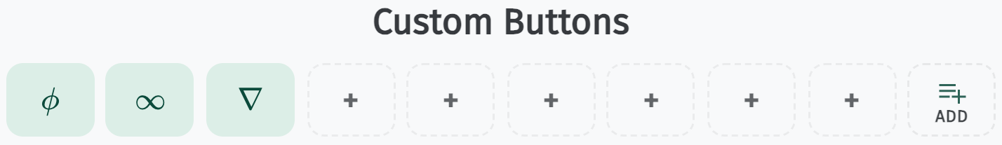 Custom Buttons row after saving nabla into the third slot