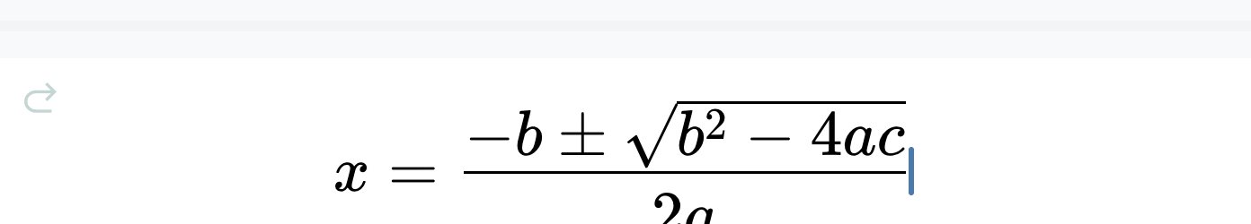 Quadratic formula pasted as an image